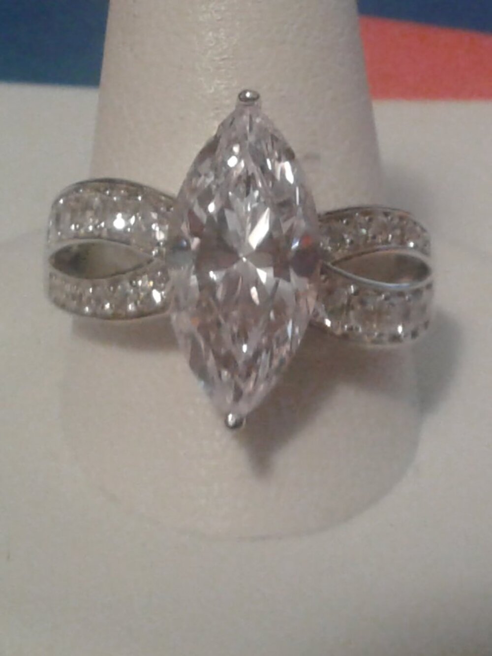 Bella Luce Rhodium Plated Ring 7.24ctw. Size 10